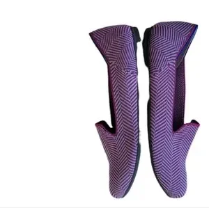 Rothy\'s The Loafer shoes in the Amethyst Metallic Herringbone color. Size 8 Rothy main image 4
